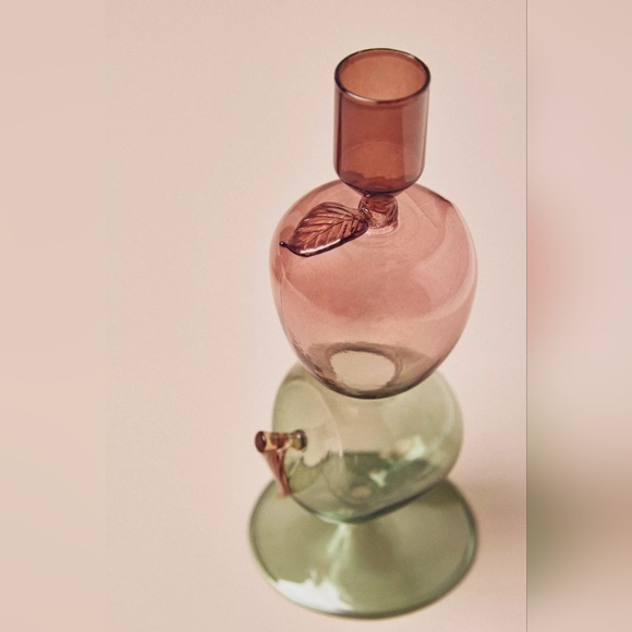 Anthropologie Harvest Fruit Icon Glass Candle Holder: Harvest Apples, NWT - Picture 2 of 4